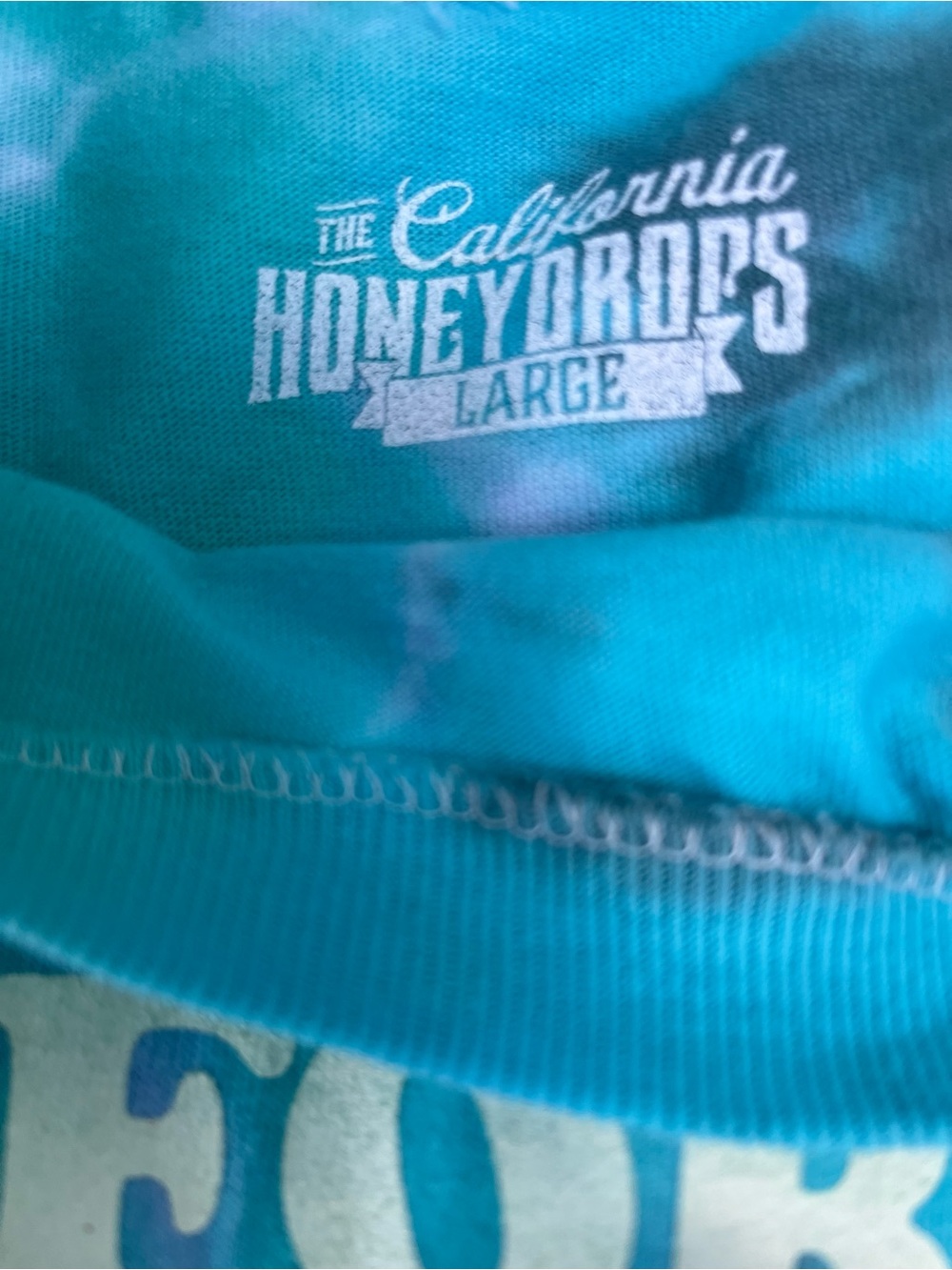 California Honeydrops concert Tie-Dye Tee - Turquoise & Red Floral - Picture 4 of 4